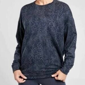 Athleta Studio to Street Print Sweatshirt Blue Purple Size Large